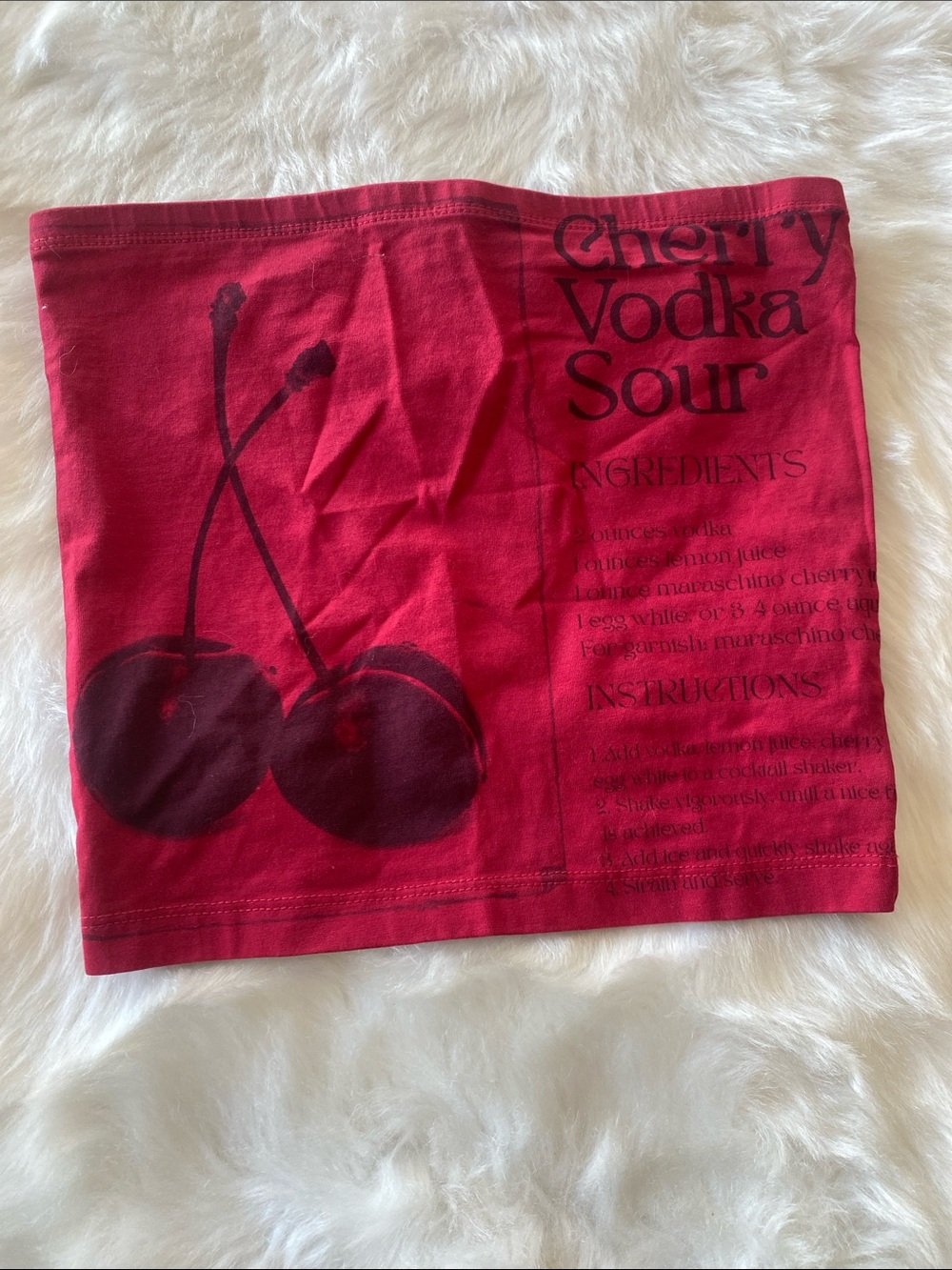 Princess Polly Red Cherry Graphic Bandeau Tube Top